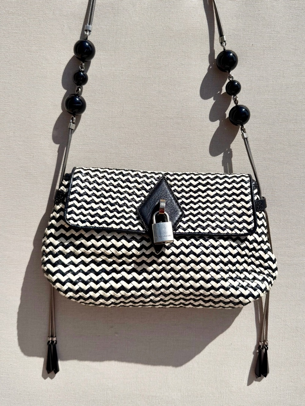 Marc Jacobs Vintage 2010 Runway Beatnik Woven Leather Flap Bag